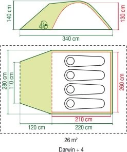 Coleman Darwin 4 Plus Koepeltent - 4-Persoons - Groen -Outdoor Camping Shop 1003x1200 1