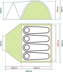Coleman Darwin 4 Plus Koepeltent - 4-Persoons - Groen -Outdoor Camping Shop 1056x1200 3