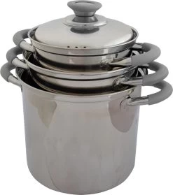 Eurotrail Pannenset Roma - RVS - 3 Delig - Grey -Outdoor Camping Shop 1064x1200 1