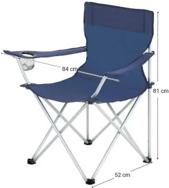Set Van 2 Opvouwbare Campingstoelen, Klapstoelen Voor Buiten, Comfortabel, Met Armleuningen En Bekerhouders, Stabiel Frame, Draagvermogen 120 Kg - Blauw -Outdoor Camping Shop 1078x1200 1