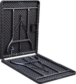 ERRO Vouwtafel - Houtlook - 180x74cm - Zwart -Outdoor Camping Shop 1083x1200