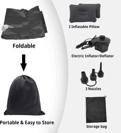 Flightmode - Opblaasbaar Matras Voor Auto, Opblaasbaar Bed, Autostoel, Comfortabel, Met Elektrische Luchtpomp En 3 Adapters, 2 Kussens En Transporttas, Voor Camping, Reizen, Strand 7 Flightmode - Opblaasbaar Matras Voor Auto, Opblaasbaar Bed, Autostoel, Comfortabel, Met Elektrische Luchtpomp En 3 Adapters, 2 Kussens En Transporttas, Voor Camping, Reizen, Strand -Outdoor Camping Shop 1093x1200 2