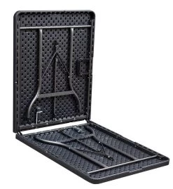 ERRO Vouwtafel - Wickerlook - 180x74cm - Zwart -Outdoor Camping Shop 1102x1200