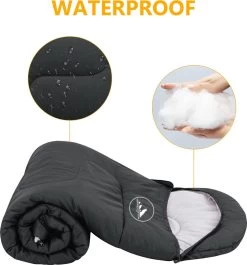 HikeMeister Mummy Slaapzak 1600 Gram - Kamperen - Zwart - Ca. 220 X 80 Cm - Met Binnenzak - Comfortzone: 0-15 Graden - Draagtas -Outdoor Camping Shop 1119x1200