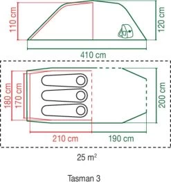 Coleman Tasman 3 Tunneltent - 3-Persoons - Groen -Outdoor Camping Shop 1129x1200 2