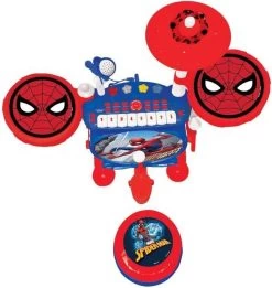 Lexibook Spider-Man Elektronische Drumkit Voor Kinderen, Realistisch Drumgeluid, 8-toetsen Toetsenbord, Mp3-stekker, Inclusief Stoel, Blauw/rood, K610SP -Outdoor Camping Shop 1134x1200