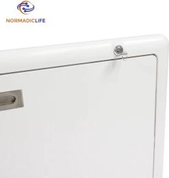 Merkloos NormadicLife® - Outdoor – Opklapbare Tafel - Eettafel – Tafel Voor Buitenkeuken - Caravan – Camper – Picknicktafel - Ingebouwd Ledlicht – Wit -Outdoor Camping Shop 1144x1200