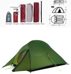 Cloud Up 3 Upgraded - Naturehike® - Tent 3 Persoons - Lichtgewicht Tent - Incl. Grondzeil - 20D 4000MM - Outdoor Kampeertent - Waterdicht - Hiking & Wandelen -Outdoor Camping Shop 1147x1200 2