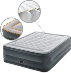 Intex Luchtbed - 2-Persoons - 152 X 203 X 33 Cm - Grijs - Met Ingebouwde Pomp, Hoeslaken Wit En Reparatieset -Outdoor Camping Shop 1166x1200 1