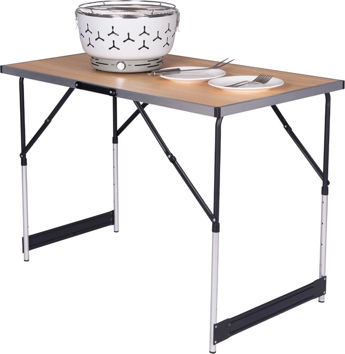 Kamyra® Campingtafel Inklapbaar - Kampeertafel, Partytafel - Opvouwbaar, Lichtgewicht & In Hoogte Verstelbaar - Aluminium/Hout 5 Kamyra® Campingtafel Inklapbaar - Kampeertafel, Partytafel - Opvouwbaar, Lichtgewicht & In Hoogte Verstelbaar - Aluminium/Hout - Afbeelding 4