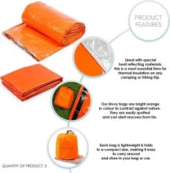 Bramble Noodslaapzak 213 X 91 Cm Polyetheen Oranje 5 Stuks -Outdoor Camping Shop 1181x1200