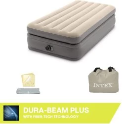 Intex Prime Comfort - Luchtbed - 1-Persoons - 99x191x51 Cm (BxLxH) - Grijs - Met Ingebouwde Motorpomp -Outdoor Camping Shop 1184x1200 4