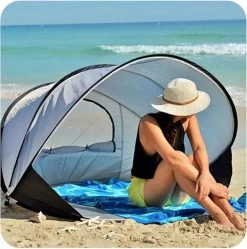 Deryan Luxe Pop Up Strandtent XXL - Anti-UV 50+ - Zilver -Outdoor Camping Shop 1192x1200 4