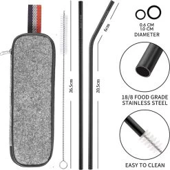 House Of Husk Reisbestek - Reis Bestekset - Chopsticks - Metalen Rietjes Met Borstel - Lepel - Vaatwasserbestendig - RVS - 7 Delig - Zwart -Outdoor Camping Shop 1193x1200 4