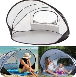 Deryan Luxe Pop Up Strandtent XXL - Anti-UV 50+ - Zilver -Outdoor Camping Shop 1196x1200 11