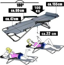 Ligstoel Opvouwbaar 155x60cm - Lichte Ligbed Relaxstoel Tuinstoel Campingstoel Strandstoel -Outdoor Camping Shop 1196x1200