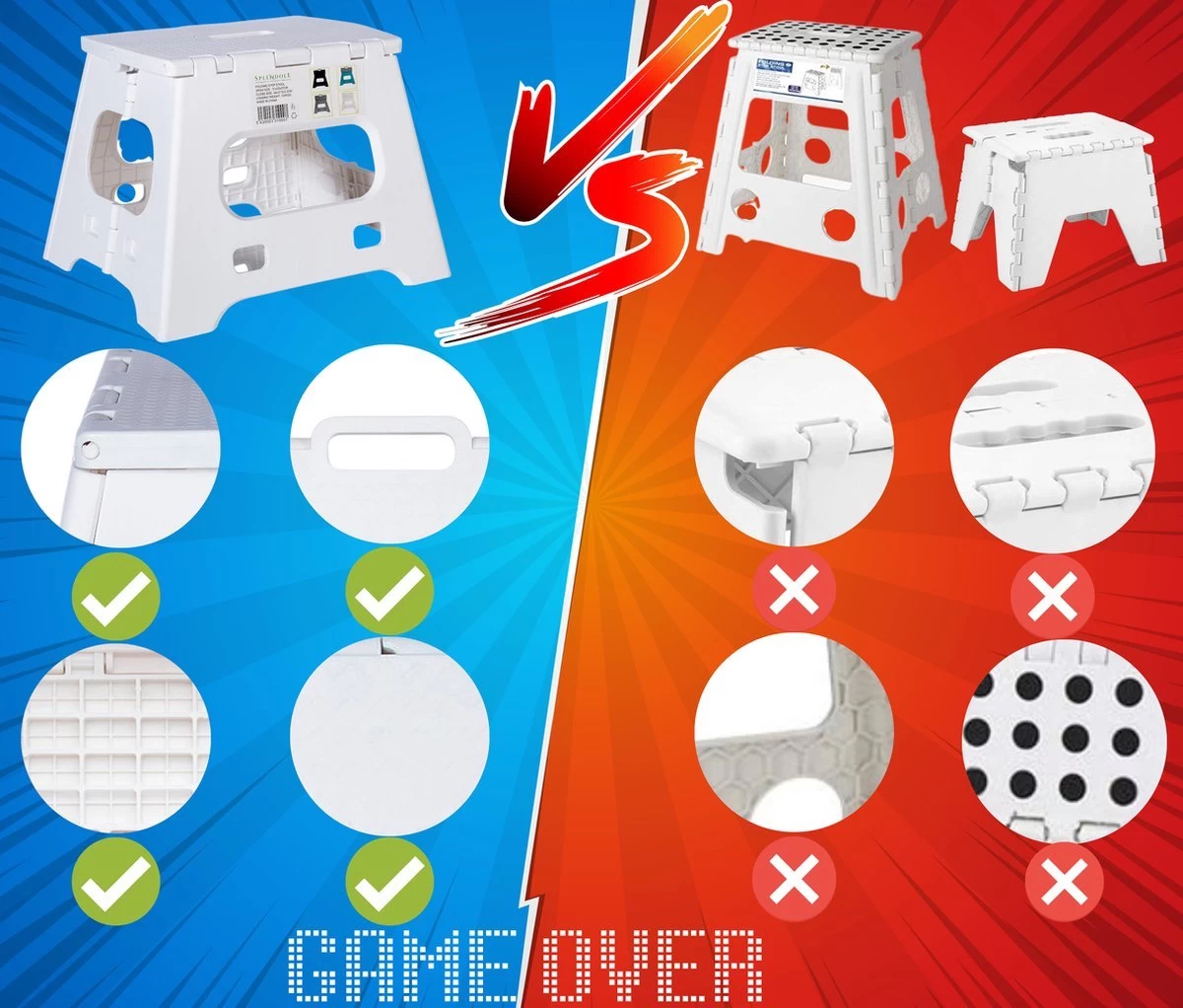 Splendole Opstapje Inklapbaar Caravanopstapje - Opvouwbaar - 120 Kg - 27 Cm Krukje Zwart 6 Splendole Opstapje Inklapbaar Caravanopstapje - Opvouwbaar - 120 Kg - 27 Cm Krukje Zwart - Afbeelding 4