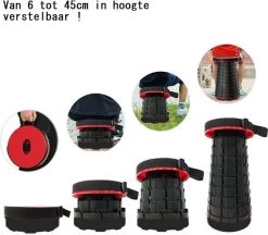 Kampeerkruk - Uitschuifbare Kruk - Rood/Zwart- Tot 120 Kg - Travel Stool - Opvouwbare Campingkruk - Inklapbaar Krukje - Telescopische Kruk - Camping - Outdoor -Outdoor Camping Shop 1200x1051 2