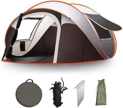 Fly Lab Luxe Pop Up Tent - Kampeer Tent - Grijs/Oranje - 4 Persoons -Outdoor Camping Shop 1200x1059 4