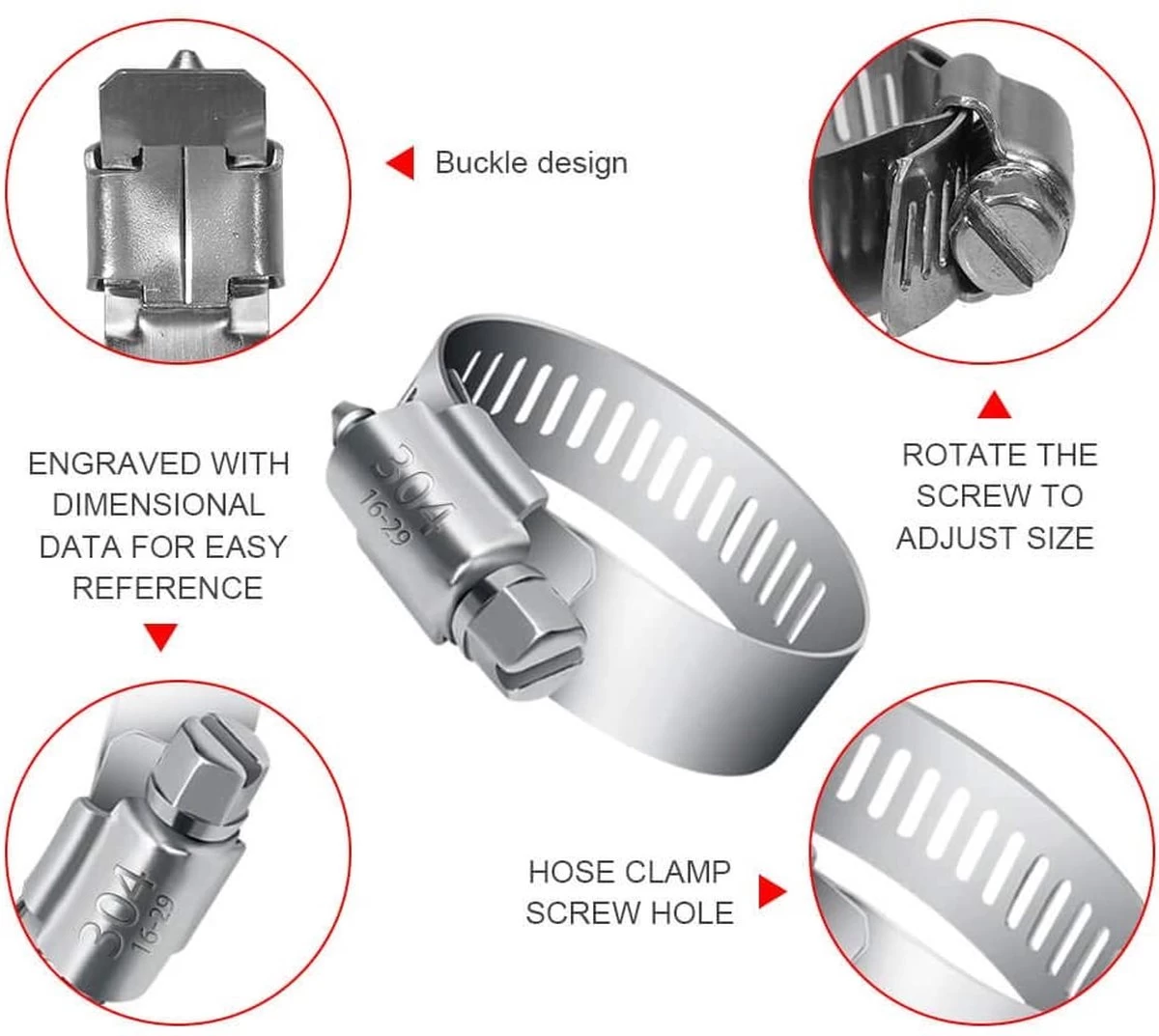 BOTC Slangklemmen Set - RVS Slangklem - Ø 8-38mm - 60 Delig 8 BOTC Slangklemmen Set - RVS Slangklem - Ø 8-38mm - 60 Delig - Afbeelding 6