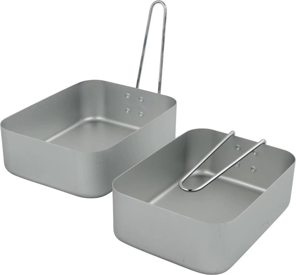 Camping Pannenset - Mess Tin - 2-Delig - Aluminium - Gamelle - Outdoor Cooking 4 Camping Pannenset - Mess Tin - 2-Delig - Aluminium - Gamelle - Outdoor Cooking - Afbeelding 2