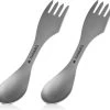 Navaris 2x Spork Titanium Campingbestek - Vork, Mes En Lepel In één - Bestek Voor Onderweg En Op Reis - Lichtgewicht - Inclusief Bewaarzakje -Outdoor Camping Shop 1200x1114 2