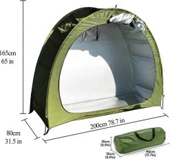 Merkloos Fietstent, Beschermhoes Fietsenschuur, Tent Voor Camping In De Open Lucht-groen 200*80*165CM -Outdoor Camping Shop 1200x1118 5