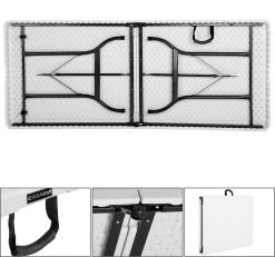 Casaria Tuintafel Opvouwbaar – Met Draaggreep 220x70 Cm – Wit -Outdoor Camping Shop 1200x1121 1