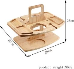Merkloos Houten Outdoor Wijntafel Draagbare Houten Picknicktafel Mini Campingtafels Met Wijnglas Houder Voor Tuin Outdoor Camping Picknick Strand - Plataan Hout - Wijn -Outdoor Camping Shop 1200x1122