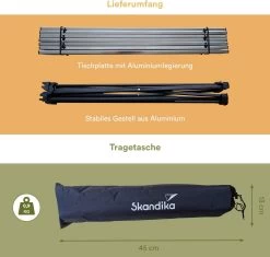 Skandika Ruka S Kleine Campingtafel – Campingtafels - Aluminium Campingtafel, Opvouwbaar, Zeer Licht, Eenvoudig Te Monteren, Stabiele Standaard - Opvouwtafel Voor Kamperen, Tenten Wandelen, Reizen, Thuis, Tuin – Tot Max. 20 Kg. - Grijs -Outdoor Camping Shop 1200x1143