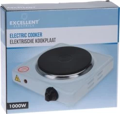 Kookplaat Basic Ø 16 Cm Elektrisch Wit Enkel Pits 1000W 5-standen 22 X 22 X 7 Cm -Outdoor Camping Shop 1200x1148 2