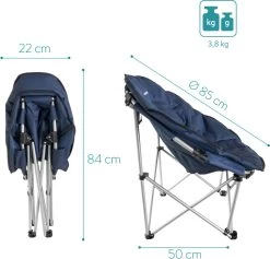 Navaris Klapstoel Met Draagtas - Campingstoel - Draagbare Stoel Voor Kamperen, Festivals En Vissen - Strandstoel - Inklapbaar - Donkerblauw -Outdoor Camping Shop 1200x1150