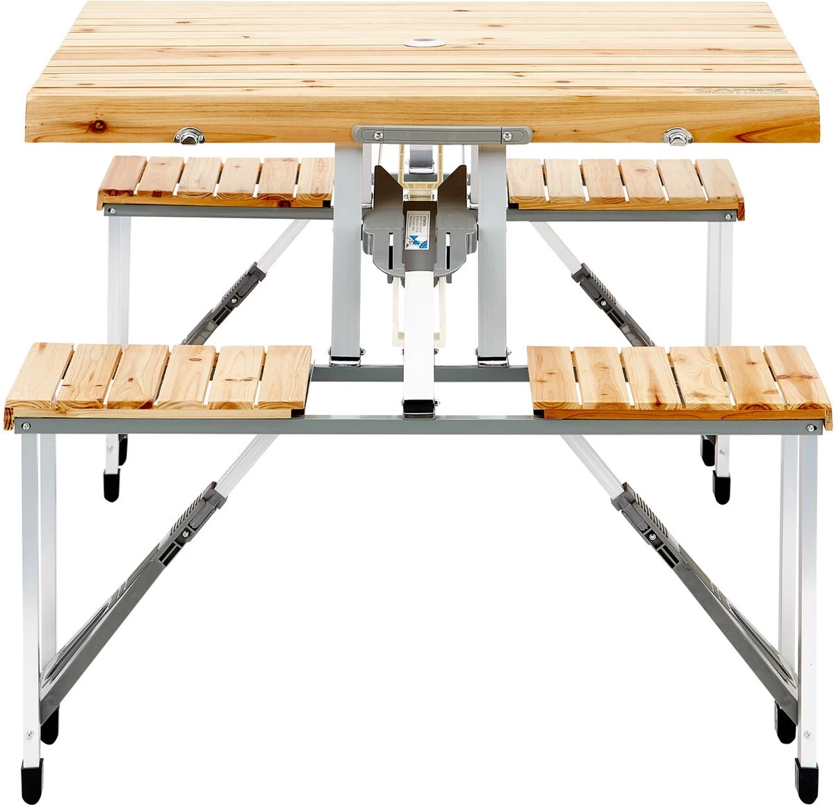 CAMPZ Fir Wood Picknicktafel, Bruin/grijs 5 CAMPZ Fir Wood Picknicktafel, Bruin/grijs - Afbeelding 3