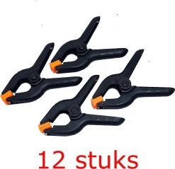 Merkloos 12x Kunststof 9,5 Cm Kleine Marktklem Lijmklem Zeilklem Klem Clam Spanwijdte 4 Cm