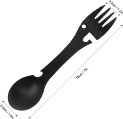 Luverno® - Spork - Incl. Bescherm Hoes - RVS - Bestek To Go - Reisbestek - Keukengadget - 5 In 1 Camping Bestek - Zwart -Outdoor Camping Shop 1200x1164 4