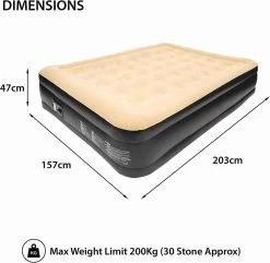 Merkloos Avenli 88030 Hoog Verhoogd Gevlokt Luchtbed | Queensize | Ingebouwde Pompen | Snelle En Gemakkelijke Inflatie -Outdoor Camping Shop 1200x1173 2