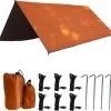 Merkloos TDR - Outdoor Draagbaar Zonnescherm Met Opbergtas - Waterdicht-SPF - Tarps Voor Kamperen300 * 300cm - 3-4Personen - Orange