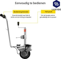 Luxiqo® Elektrisch Neuswiel – Gemotoriseerd Neuswiel – Caravan Mover – Neuswiel Mover – Caravan Neuswiel – Trailer Verplaatser – Elektrische Aanhanger – 350 W – Tot 2270 KG -Outdoor Camping Shop 1200x1175