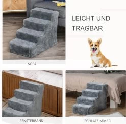 PawHut Huisdierentrap Hondentrap Met 4 Treden Kattentrap Met Afneembare Pluchen Hoes D06-091 17 PawHut Huisdierentrap Hondentrap Met 4 Treden Kattentrap Met Afneembare Pluchen Hoes D06-091 -Outdoor Camping Shop 1200x1176 1