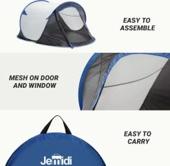 JEMIDI Tweepersoons Pop-up Tent - Opgooitent, Werptent Voor 2 Personen - Ideaal Als Festivaltent Of Kampeertent - Verschillende Kleuren 21 JEMIDI Tweepersoons Pop-up Tent - Opgooitent, Werptent Voor 2 Personen - Ideaal Als Festivaltent Of Kampeertent - Verschillende Kleuren -Outdoor Camping Shop 1200x1178 3