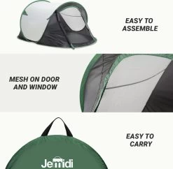JEMIDI Tweepersoons Pop-up Tent - Opgooitent, Werptent Voor 2 Personen - Ideaal Als Festivaltent Of Kampeertent - Verschillende Kleuren -Outdoor Camping Shop 1200x1178 4
