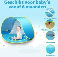 Seidon Strandtent Baby - Pop Up Tent - UV Bescherming - Baby En Kind - Waterdicht - Zwembadje - UV Bescherming -Outdoor Camping Shop 1200x1180 6
