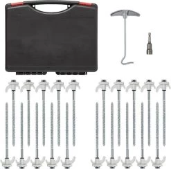 PROPLUS Pro Plus Tentharing Set - 20 Stuks - Ø 7 X 200 Mm - Schroefbaar - Adapter + Koffer -Outdoor Camping Shop 1200x1186 6