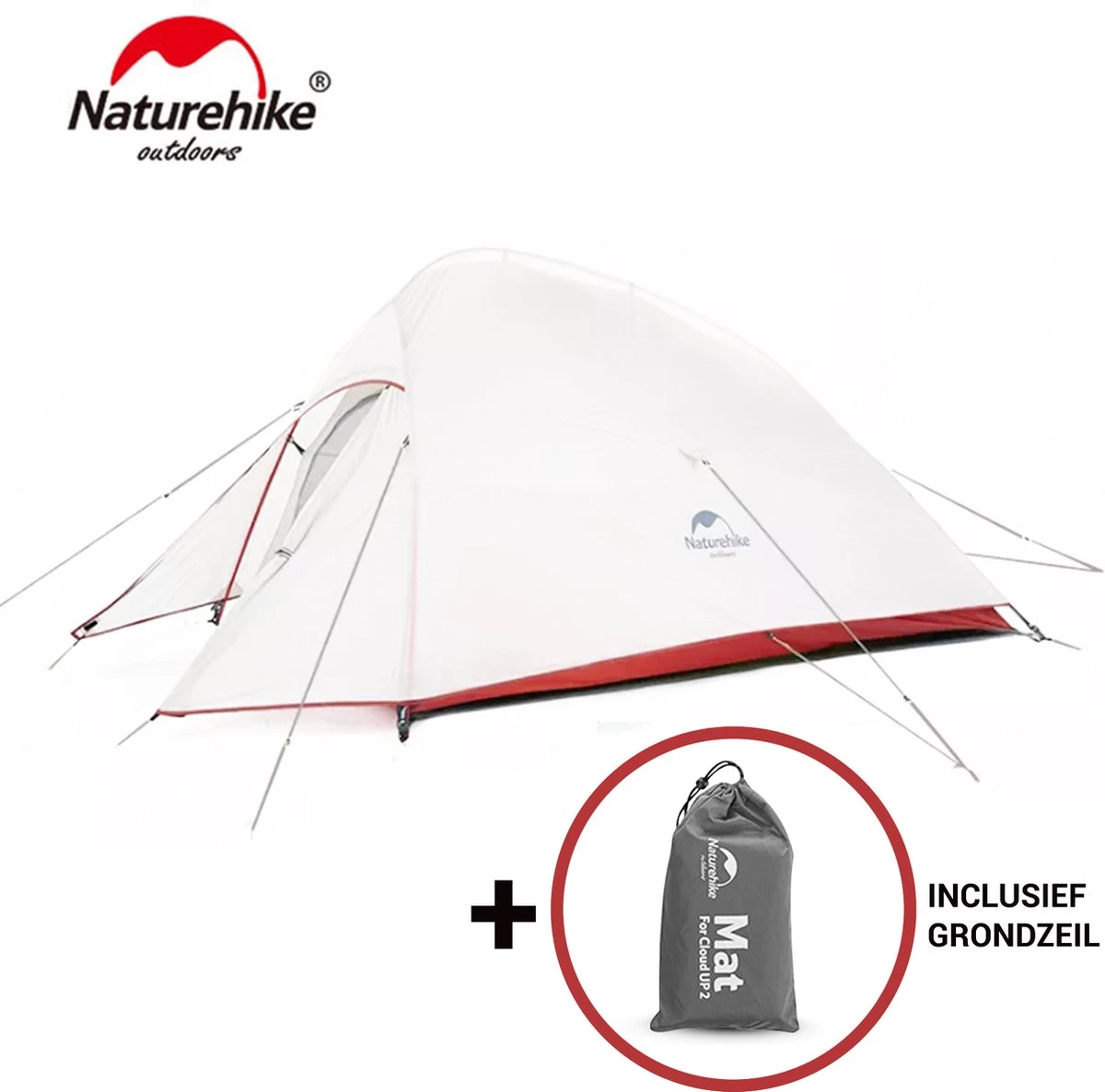 Naturehike® Cloud Up 2 Upgraded - 2 Persoons Tent - Lichtgewicht Tent - Incl. Grondzeil - 20D 4000MM - Outdoor - Waterdicht - Hiking & Wandelen 3 Naturehike® Cloud Up 2 Upgraded - 2 Persoons Tent - Lichtgewicht Tent - Incl. Grondzeil - 20D 4000MM - Outdoor - Waterdicht - Hiking & Wandelen