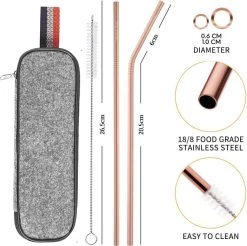 House Of Husk Reisbestek - Reis Bestekset - Chopsticks - Metalen Rietjes Met Borstel - Lepel - Vaatwasserbestendig - RVS - 7 Delig - Rose Goud -Outdoor Camping Shop 1200x1193 7