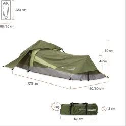 Where Tomorrow Solo Tent 220X80X50 Cm - Groen - 1 Persoons -Outdoor Camping Shop 1200x1195 10