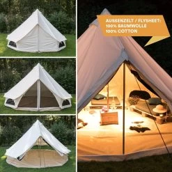 Skandika Tipii 400 Canvas Tent – Tipi-tenten – 8 Persoons Familietent - Campingtent – Muggengaas – 250 Cm Stahoogte – 400 Cm Diameter – 4000 Mm Waterkolom – Indische Tent, Partytent, Festivaltent – Outdoor, Camping, Tuin – Kamperen – Wit -Outdoor Camping Shop 1200x1200 1000