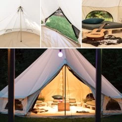 Skandika Tipii 400 Canvas Tent – Tipi-tenten – 8 Persoons Familietent - Campingtent – Muggengaas – 250 Cm Stahoogte – 400 Cm Diameter – 4000 Mm Waterkolom – Indische Tent, Partytent, Festivaltent – Outdoor, Camping, Tuin – Kamperen – Wit -Outdoor Camping Shop 1200x1200 1001