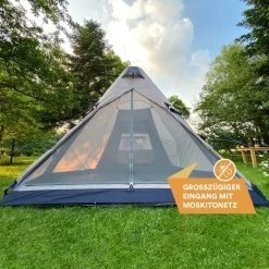 Skandika Tipi Kotona Air Opblaasbare Tent – Opblaasbare Tenten - 4 Persoons Tipi Tent – Tenten - Campingtent – Ingenaaide Tentvloer – Muggengaas – 260 Cm Stahoogte – 490 X 370 X 260 (L X B X H) – Outdoor, Camping, Tuin – Luchttent - Kamperen - Beige -Outdoor Camping Shop 1200x1200 1023