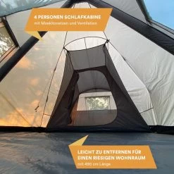 Skandika Tipi Kotona Air Opblaasbare Tent – Opblaasbare Tenten - 4 Persoons Tipi Tent – Tenten - Campingtent – Ingenaaide Tentvloer – Muggengaas – 260 Cm Stahoogte – 490 X 370 X 260 (L X B X H) – Outdoor, Camping, Tuin – Luchttent - Kamperen - Beige -Outdoor Camping Shop 1200x1200 1024